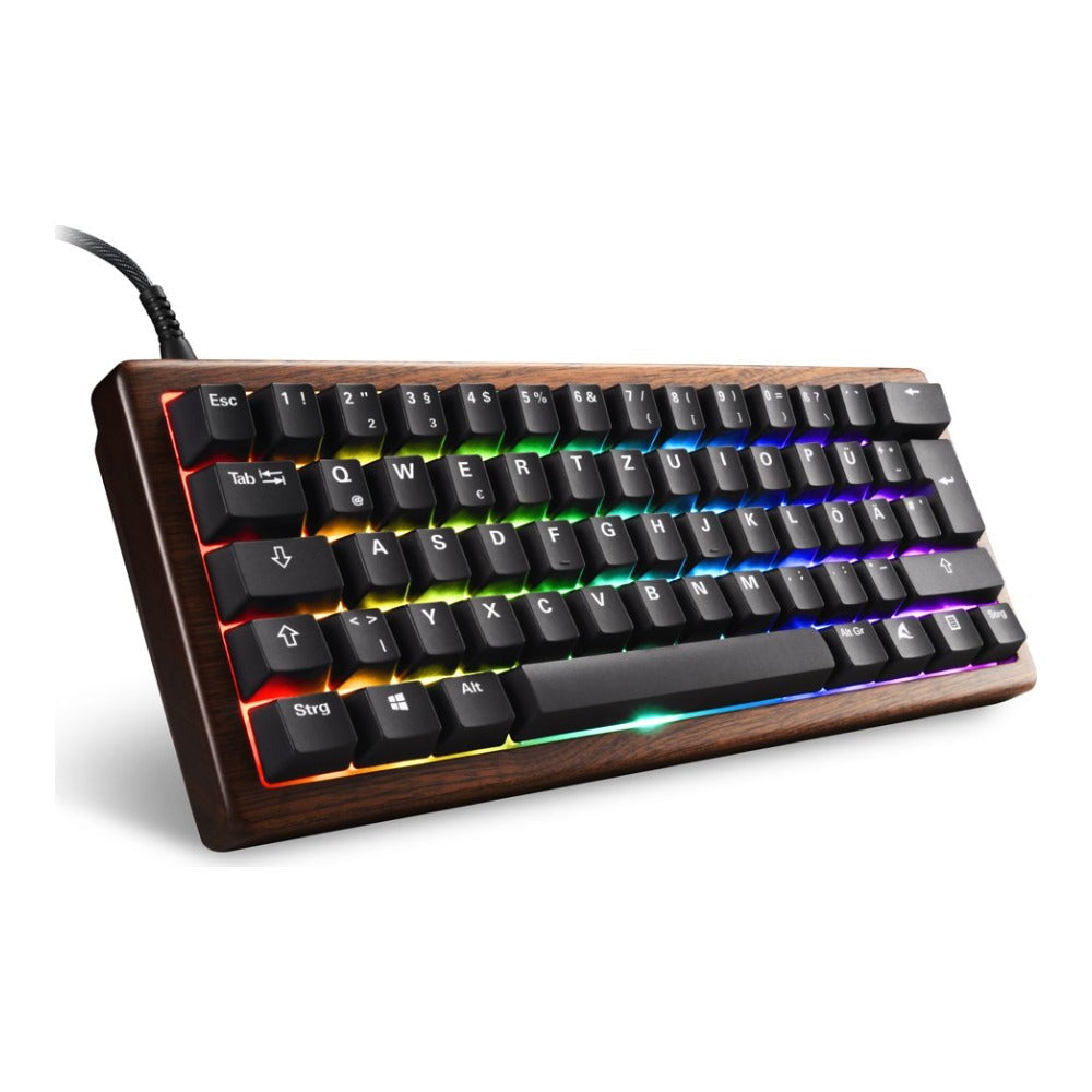 Sharkoon Skiller SGK50 S4 Gen2 Wood PBT holz/schwarz DE - Layout Gateron G Pro 3 - QWERTZ - Tastatur