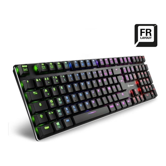 Sharkoon PureWriter RGB - Kabelgebunden - USB - Mechanischer Switch - AZERTY - RGB - LED - Schwarz - Tastatur