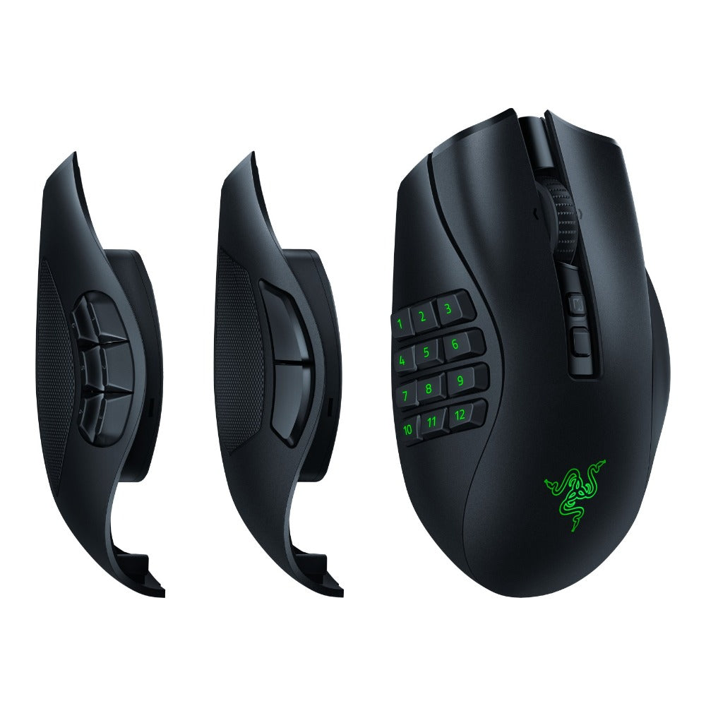 Razer Naga V2 Pro - rechts - Optisch - RF Wireless + Bluetooth + USB Type - C - 30000 DPI - Schwarz - Maus