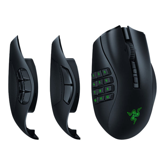 Razer Naga V2 Pro - rechts - Optisch - RF Wireless + Bluetooth + USB Type - C - 30000 DPI - Schwarz - Maus