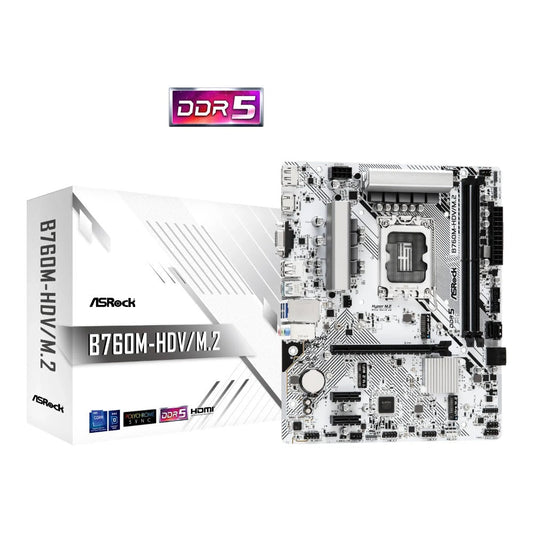 ASRock B760M - H/M.2 - Intel - LGA 1700 - Intel® Core™ i3 - Intel® Core™ i5 - Intel® Core™ i7 - Intel® Core™ i9 - DDR5 - SDRAM - 96 GB - DIMM - Mainboard