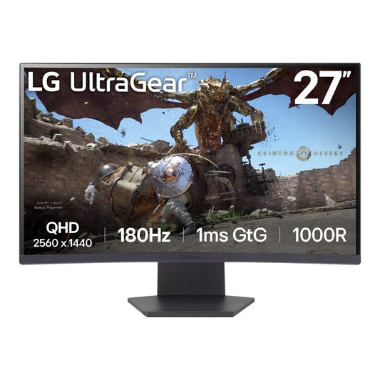 LG Electronics - UltraGear 27GS60QX-B , schwarz, WQHD, VA, Curved, AMD Free-Sync, 180Hz Panel) - Monitor