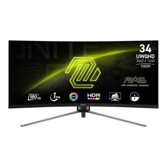 MSI - MAG 345CQRDE , schwarz, UWQHD, VA, Curved, AI-Vision, 180Hz Panel) - Monitor