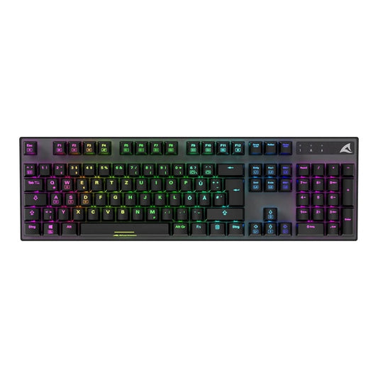 Sharkoon SKILLER SGK20 Brown - Kabelgebunden - USB - Mechanischer Switch - QWERTZ - RGB - LED - Schwarz - Tastatur