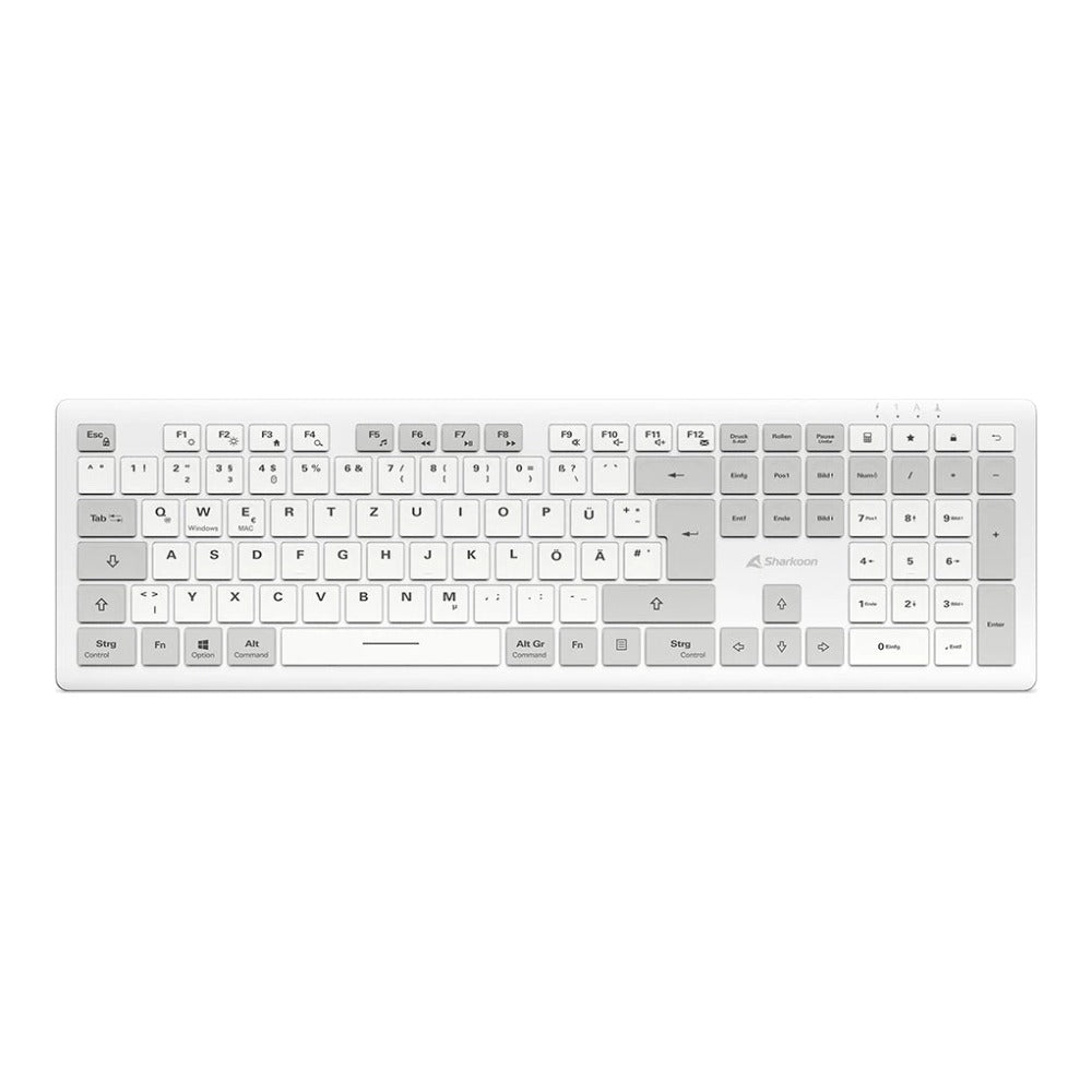 Sharkoon OfficePal K30W weiß DE - Layout Rubberdome - QWERTZ - Tastatur