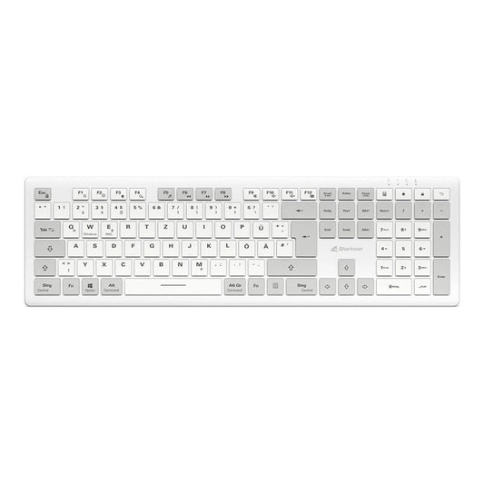 Sharkoon OfficePal K30W weiß DE - Layout Rubberdome - QWERTZ - Tastatur