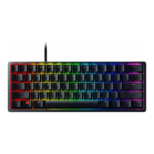 Razer Huntsman Mini Klickend optischer Switch Lila - Kabelgebunden - USB - Optomechanischer Schlüsselschalter - QWERTZ - RGB - LED - Schwarz - Tastatur