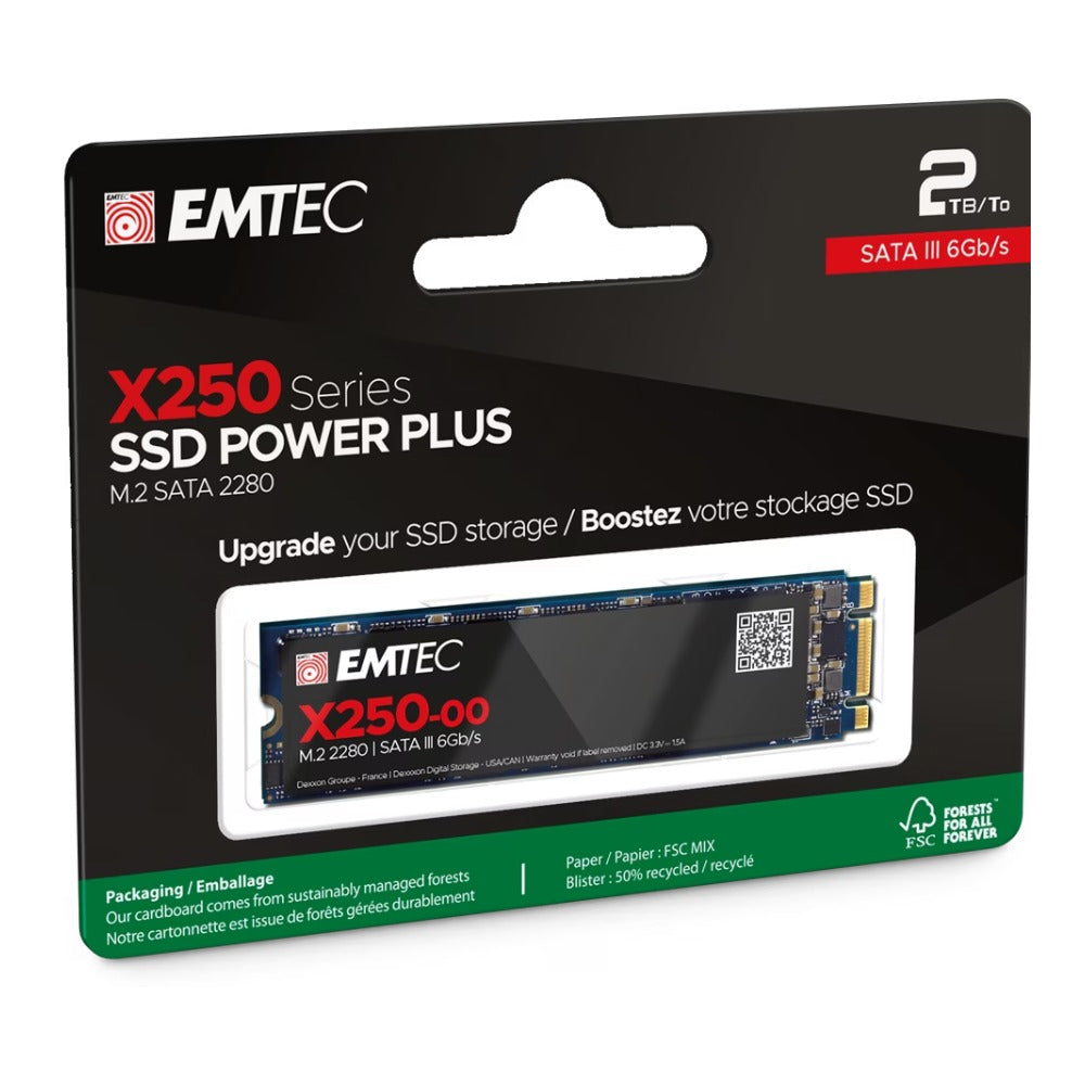 Emtec X250 SSD Power Plus 2TB, M.2 2280 / B-M-Key / SATA 6Gb/s