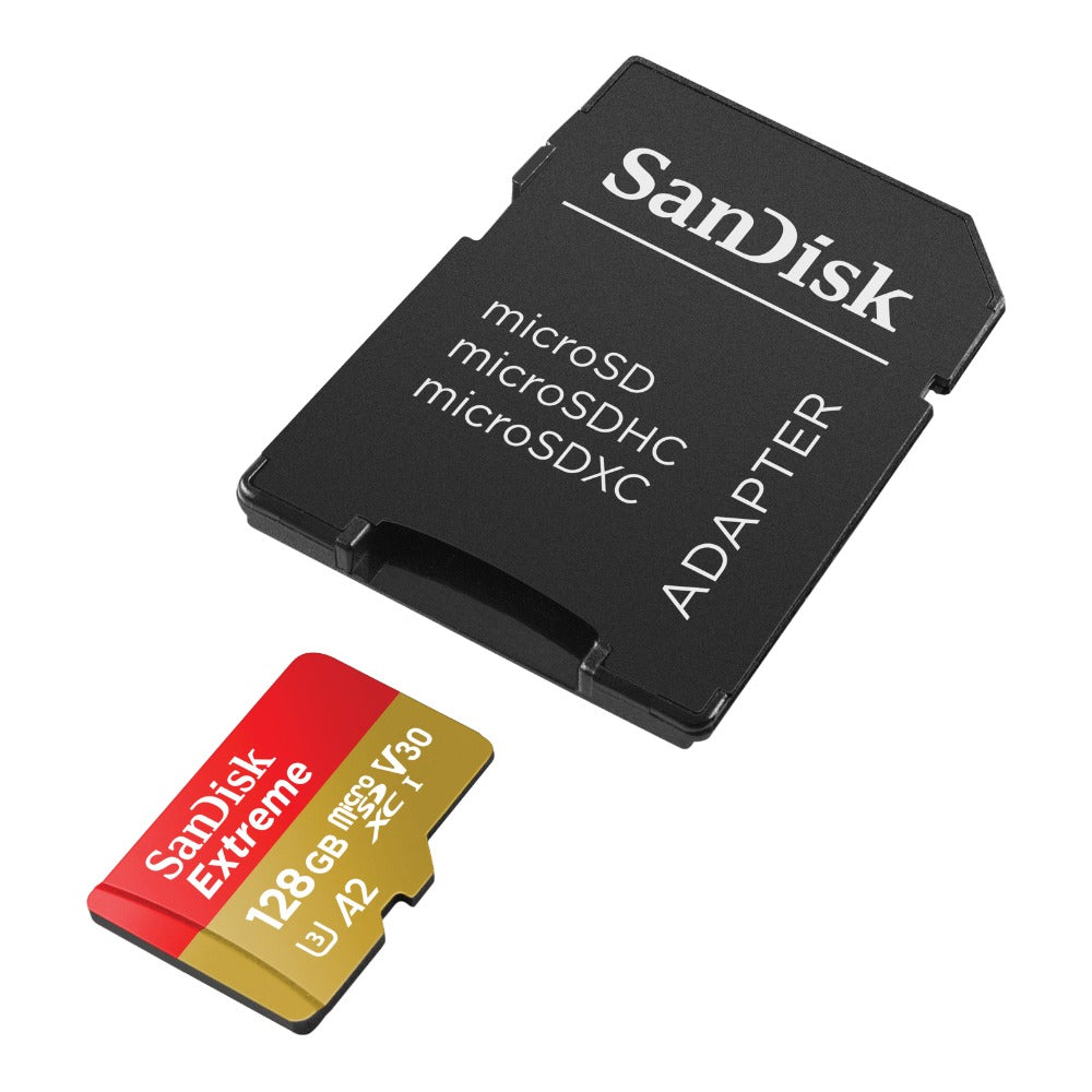 SanDisk Extreme R190/W90 microSDXC 128GB Kit, UHS-I U3, A2, Class 10