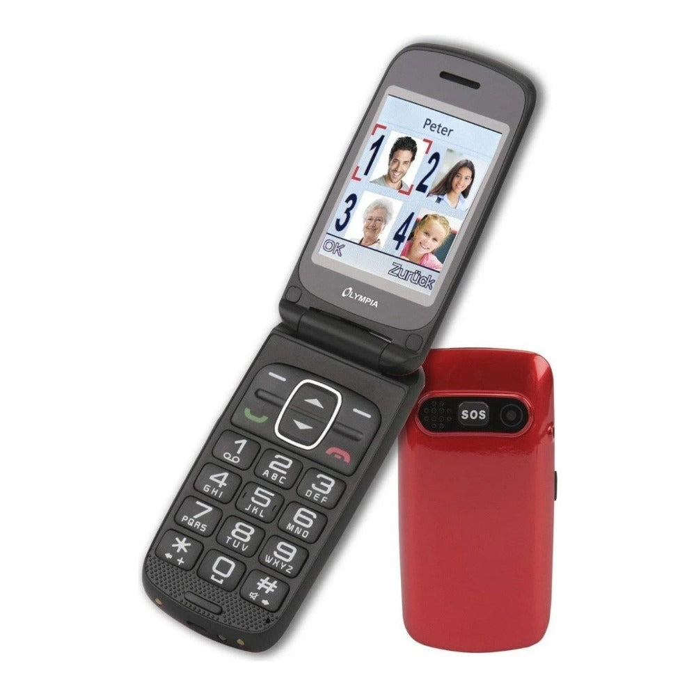 Olympia Primus - Klappgehäuse - Dual - SIM - 6,1 cm (2.4 Zoll) - 600 mAh - Schwarz - Rot - Mobiltelefon