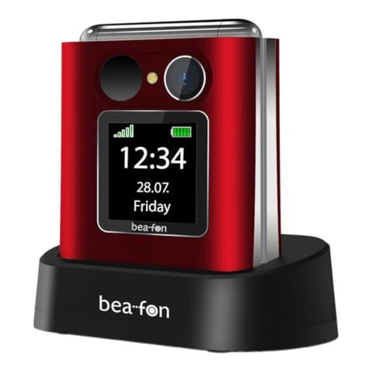 Bea - fon Fold 10 rot - silber Fold10_EU002R - 1.000 mAh - Mobiltelefon