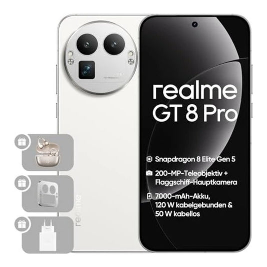 Realme GT 8 Pro Dual Sim - White - 256 GB - Mobiltelefon