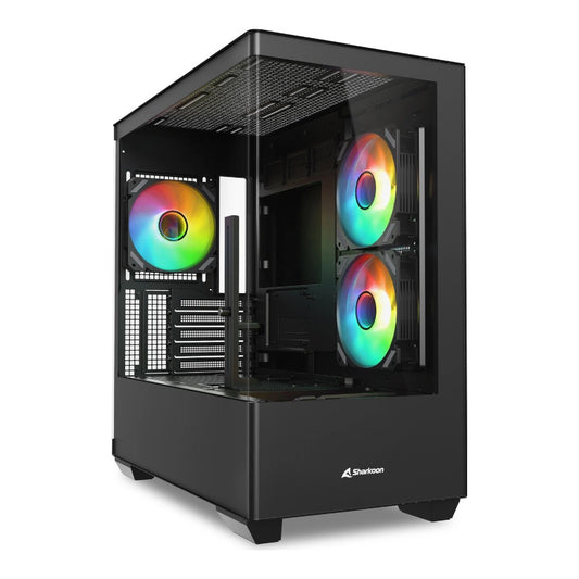 Sharkoon Elite Shark CM100 schwarz Tempered Glass x 2 - Gehäuse