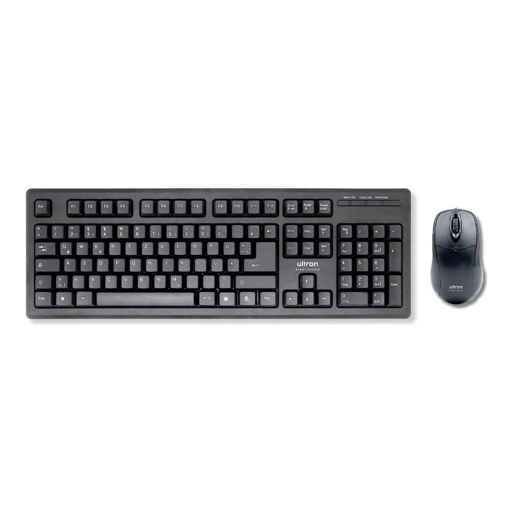 Ultron UMC - 200 - Volle Größe (100%) - Kabelgebunden - USB - QWERTZ - Schwarz - Maus enthalten - Tastatur