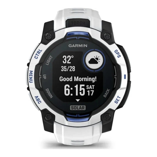 Garmin Instinct 3 Solar Schwarz/Steinweiß mit Silikon - Wechselarmband - Smartwatch