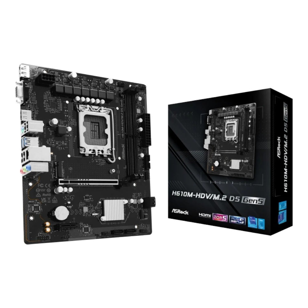 ASRock MB Intel 1700 H610M - HDV/M.2 D5 Gen5 - Intel Sockel 1700 (Core i) - Mainboard