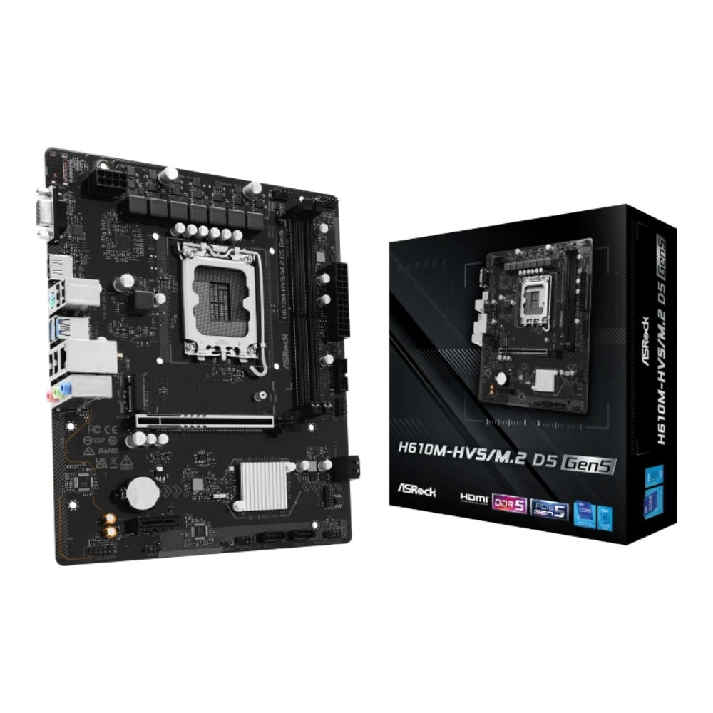 ASRock MB Intel 1700 H610M - HVS/M.2 D5 Gen5 - Intel Sockel 1700 (Core i) - Mainboard