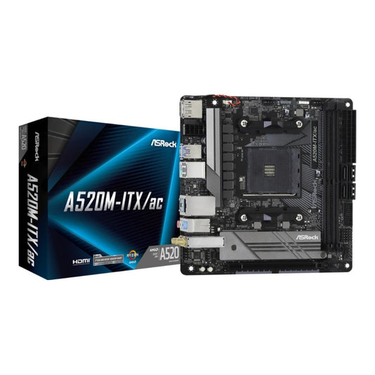 ASRock A520M - ITX/ac - AMD - Sockel AM4 - AMD Ryzen 2000 Series - AMD Ryzen 3000 Series - DDR4 - SDRAM - 64 GB - DIMM - Mainboard