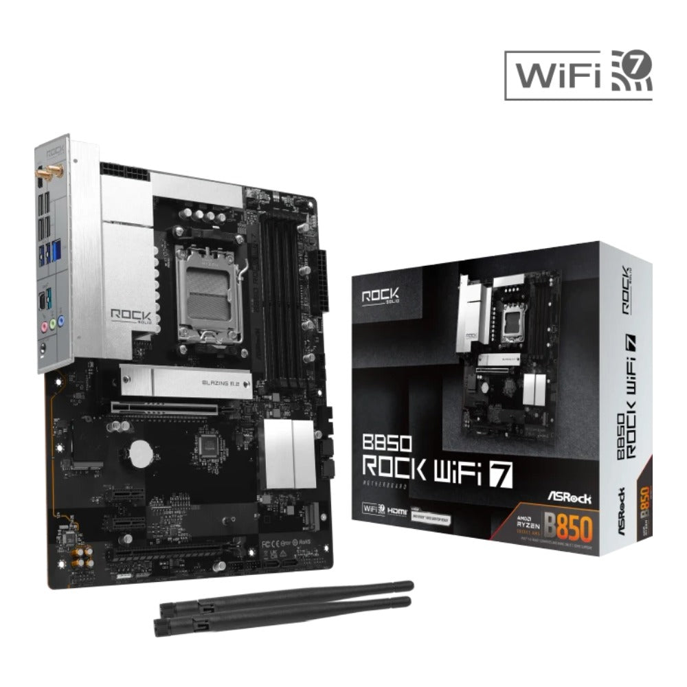 ASRock B850 Rock WiFi7 AM5 ATX HDMI/USB - C - AMD Sockel AM5 (Ryzen Zen4) - ATX - Mainboard