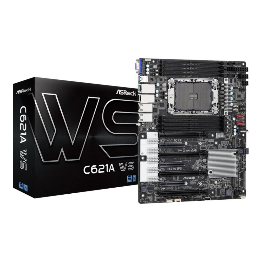 ASRock C621A WS - Intel - LGA 4189 - Intel® Xeon® - Intel® Xeon® W - DDR4 - SDRAM - 256 GB - DIMM - Mainboard