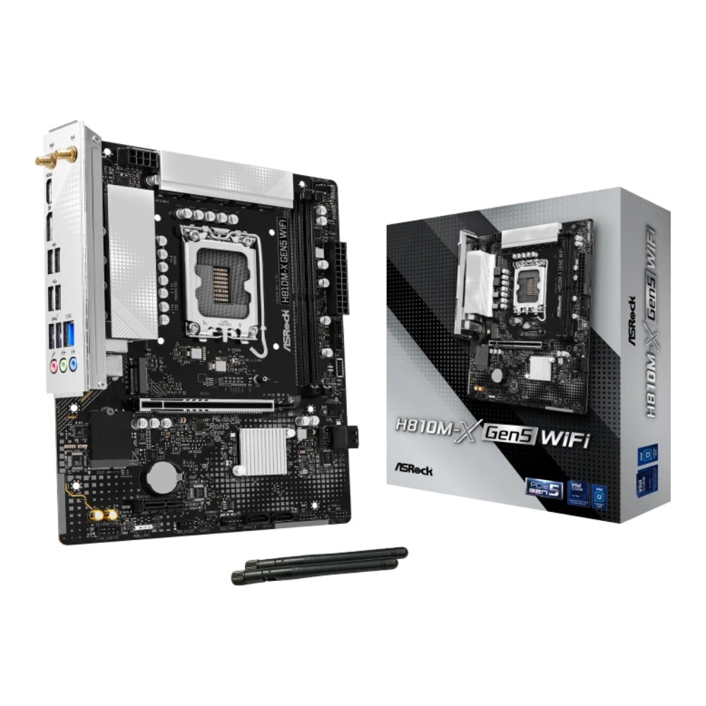 ASRock H810M - X Gen5 WiFi 1851 mATX HDMI/DP DD - Intel Sockel 1851 (Core Ultra 100&200) - Mainboard