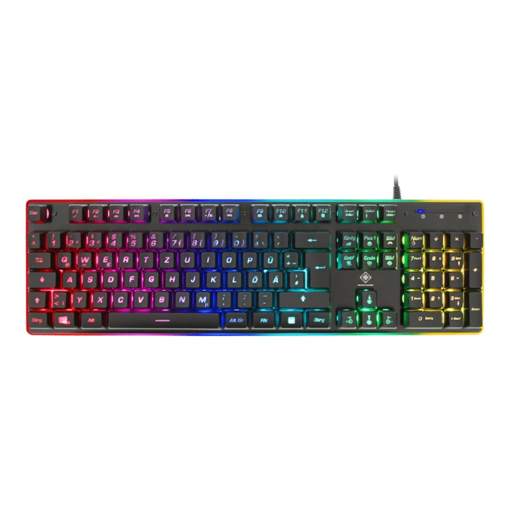 Deltaco GAM - 021 - RGB - DE - Kabelgebunden - USB - Membran Key Switch - QWERTZ - RGB - LED - Schwarz - Tastatur