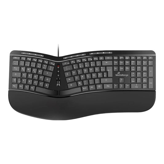 MEDIARANGE Tastatur ergonomisch kabelgebunden - 124 Tasten - Tastatur