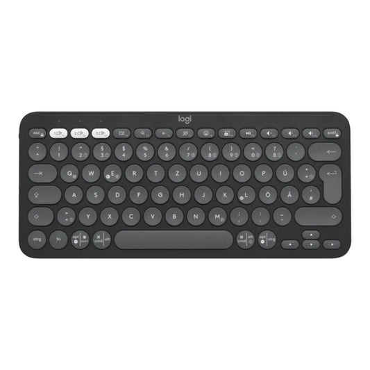 Logitech Pebble Keys 2 K380s - Mini - Kabellos - Bluetooth - Scherenschalter - QWERTZ - Graphit - Tastatur