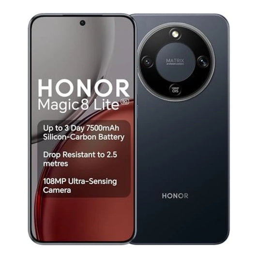 HONOR Magic8 Lite Dual Sim - Midnight Black - 512 GB - Mobiltelefon