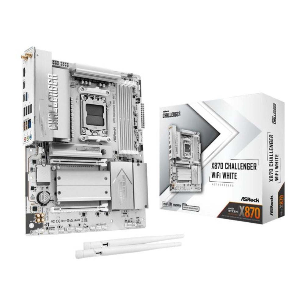 ASRock X870 Challenger WiFi White AM5 ATX HDMI/USB - C - AMD Sockel AM5 (Ryzen Zen4) - ATX - Mainboard
