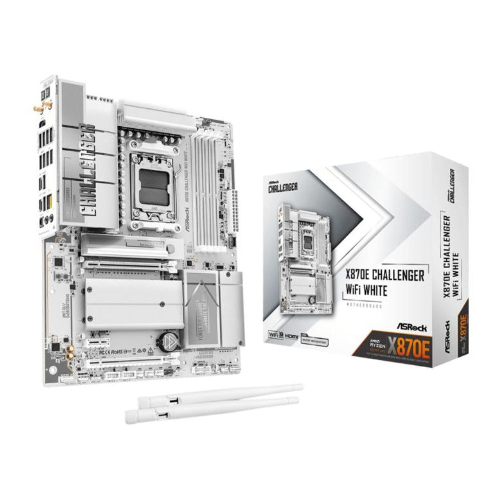 ASRock X870E Challenger WiFi White AM5 ATX HDMI/USB - C D - AMD Sockel AM5 (Ryzen Zen4) - ATX - Mainboard
