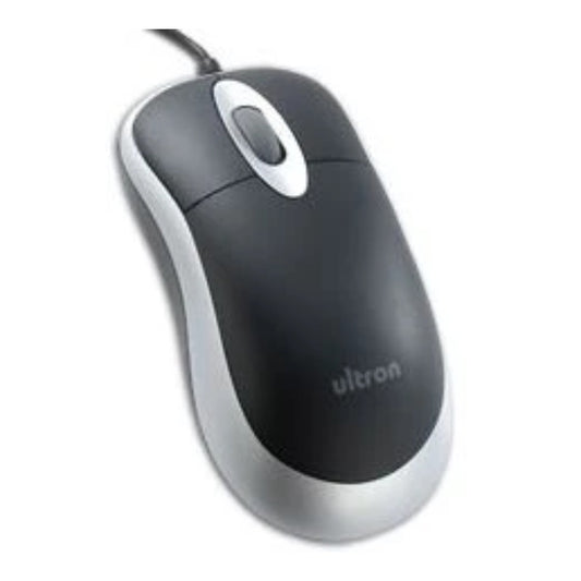 Ultron Maus UM - 100 basic Optical USB schwarz/silber Blister - Maus
