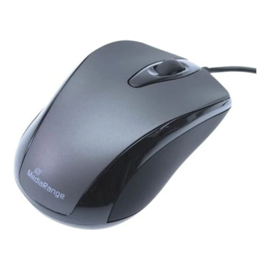 MEDIARANGE MROS201 - Beidhändig - Optisch - USB Typ - A - 1000 DPI - Schwarz - Grau - Maus