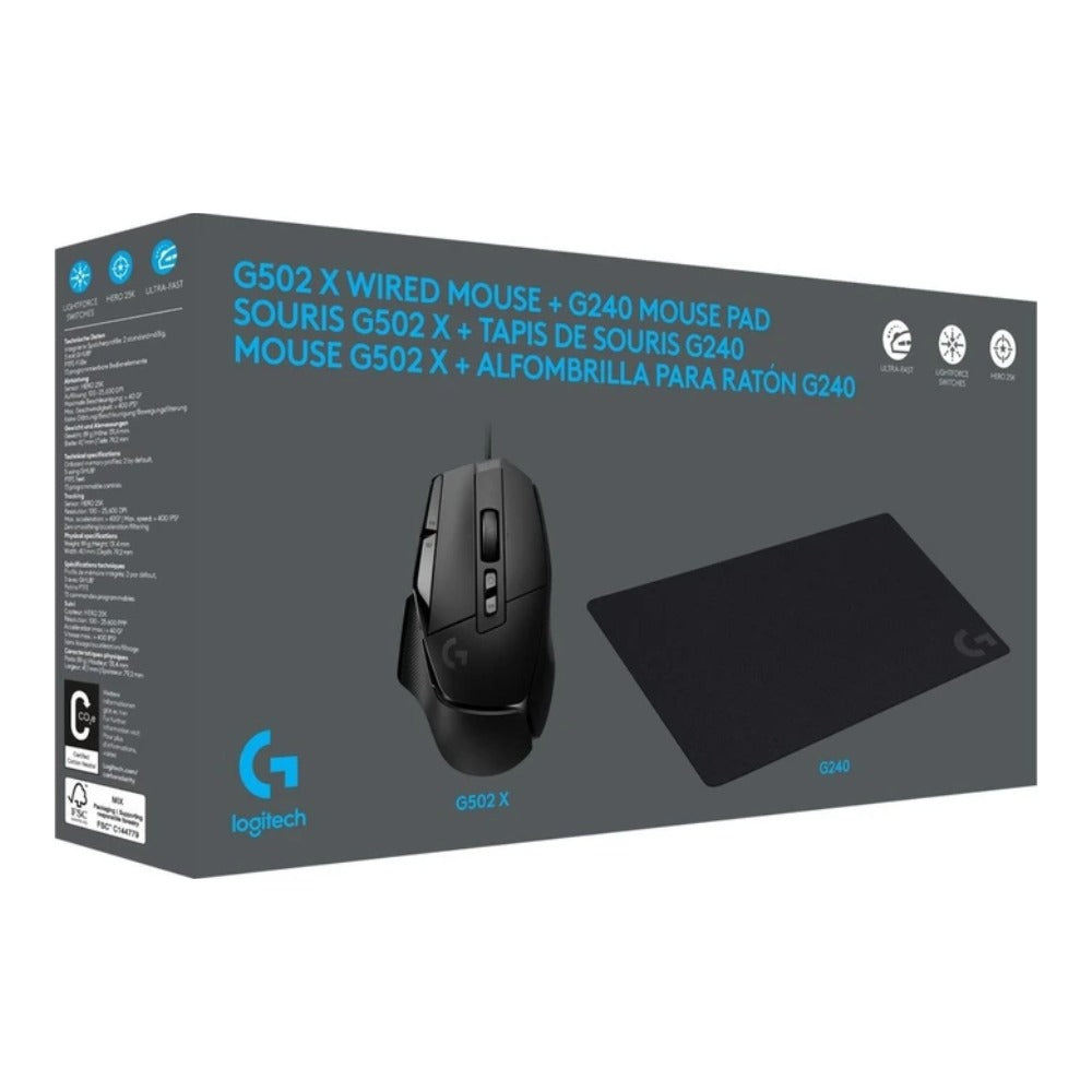 Logitech G502 X Gam Mouse - BK - USB - N/A - EMEA28 - 935 - 25.600 dpi - Maus