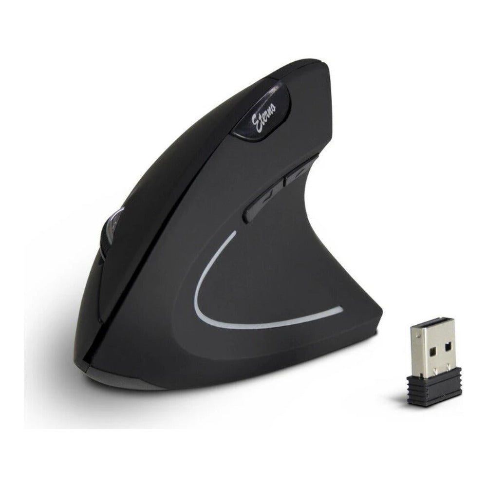 Inter - Tech KM - 206R - Beidhändig - Vertikale Ausführung - Optisch - RF Wireless - 1600 DPI - Schwarz - Maus