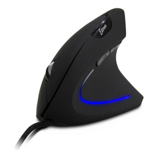 Inter - Tech KM - 206WR - rechts - Vertikale Ausführung - Optisch - USB Typ - A - 2400 DPI - Schwarz - Blau - Maus