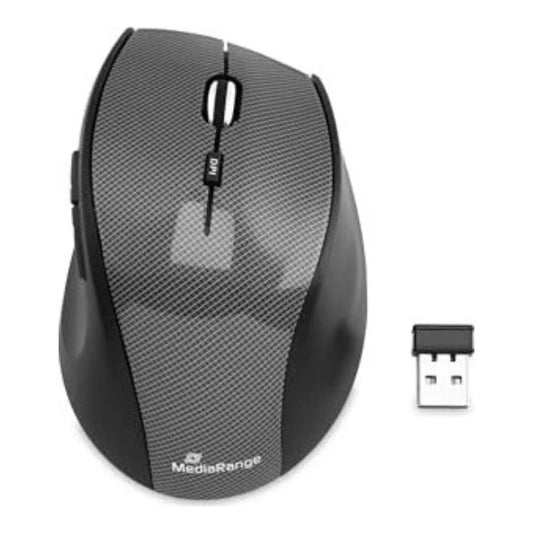 MEDIARANGE MROS207 - rechts - Optisch - RF Wireless - 1600 DPI - Schwarz - Karbon - Maus
