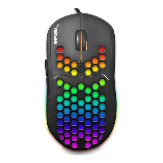 INCA IMG - 346 - Beidhändig - Optisch - USB Typ - A - 6400 DPI - Schwarz - Maus
