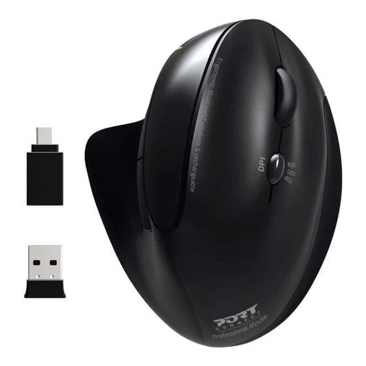 PORT Designs mouse Ergonomic rechargeable Bluetooth right handed - 1.600 dpi - Maus