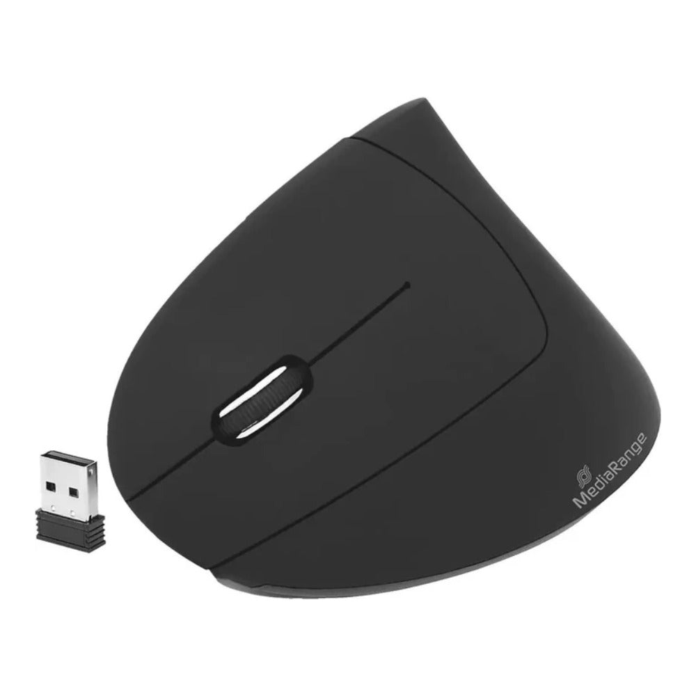 MEDIARANGE MROS233 - Linkshändig - Vertikale Ausführung - Optisch - RF Wireless - 1600 DPI - Schwarz - Maus