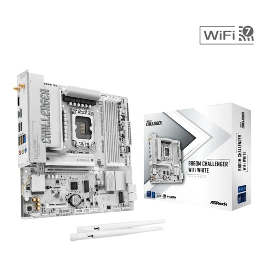 ASRock B860M Challenger WiFi White 1851 mATX HDMI/DP DDR5 - Micro/Mini/Flex - ATX - DDR5 - Mainboard