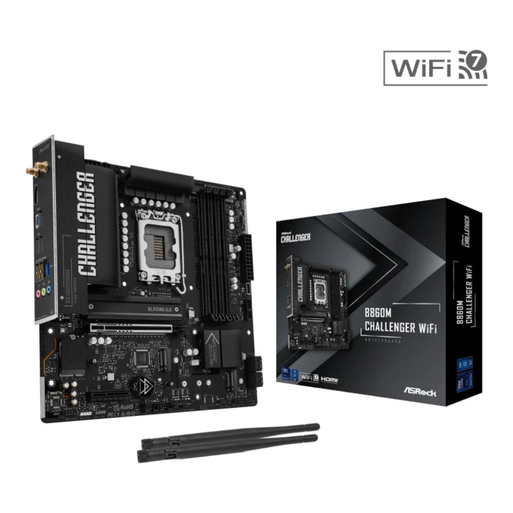 ASRock B860M Challenger WiFi 1851 mATX HDMI/DP DDR5 - Micro/Mini/Flex - ATX - DDR5 - Mainboard