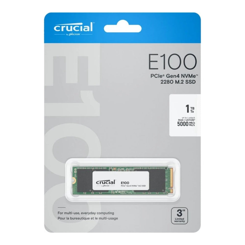 Crucial E100 - 2 TB - intern - M.2 2280 - PCIe 4.0 x4 (NVMe) - SSD