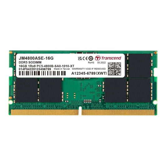 Transcend JetRam JM4800ASE - 16G - 16 GB - 1 x 16 GB - DDR5 - 4800 MHz - 262 - pin SO - DIMM - Arbeitsspeicher