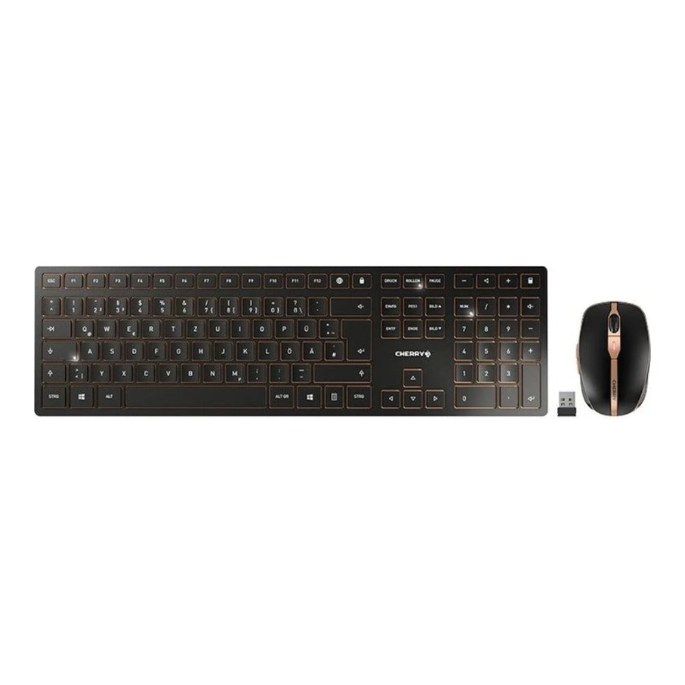 Cherry DW 9100 SLIM - Kabellos - RF Wireless + Bluetooth - QWERTZ - Schwarz - Maus enthalten - Tastatur