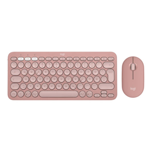 Logitech 920 - 012205 - Kabellos - RF Wireless + Bluetooth - Scherenschalter - QWERTZ - Pink - Maus enthalten - Tastatur