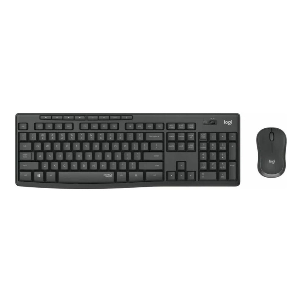 Logitech MK295 Silent Wireless Combo - Volle Größe (100%) - Kabellos - RF Wireless - Graphit - Maus enthalten - Tastatur