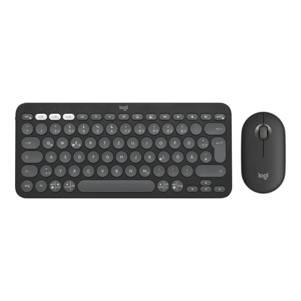 Logitech 920 - 012203 - Kabellos - RF Wireless + Bluetooth - Scherenschalter - QWERTZ - Graphit - Maus enthalten - Tastatur