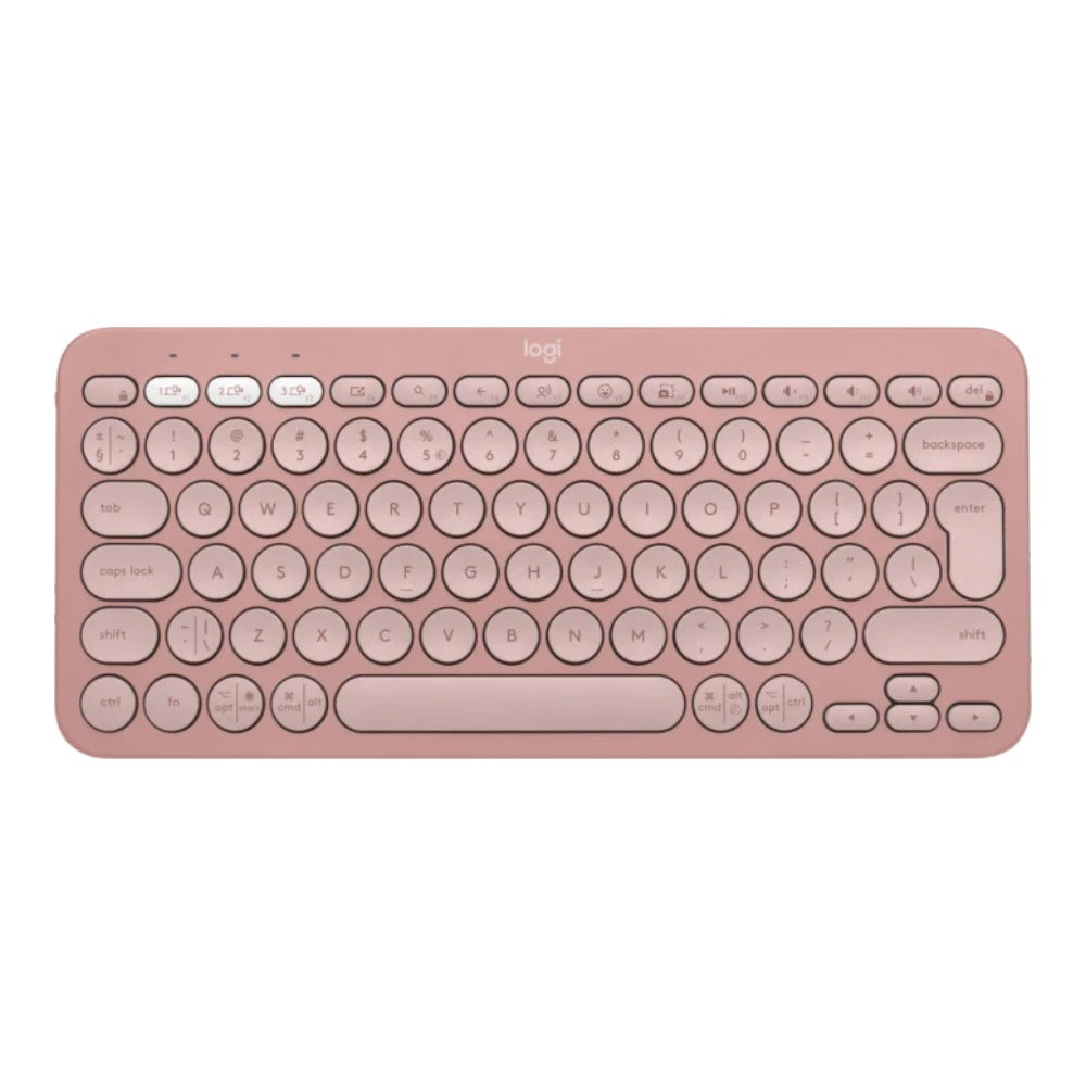 Logitech Pebble Keys 2 K380s - Mini - Kabellos - Bluetooth - Scherenschalter - QWERTY - Rose - Tastatur
