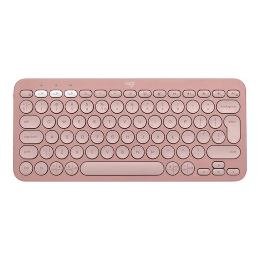 Logitech Pebble Keys 2 K380s - Mini - Kabellos - Bluetooth - Scherenschalter - QWERTY - Rose - Tastatur